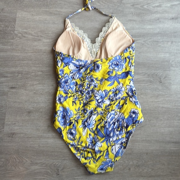 EUC Sea Angel Floral Yellow and Purple Swimsuit - Picture 5 of 6